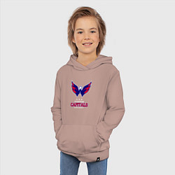 Толстовка детская хлопковая Washington Capitals, цвет: пыльно-розовый — фото 2