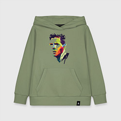 Толстовка детская хлопковая Lionel Messi: fun-art, цвет: авокадо