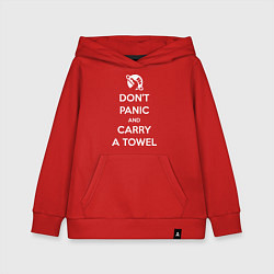 Толстовка детская хлопковая Dont panic & Carry a Towel, цвет: красный