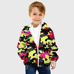 Куртка с капюшоном детская Камуфляж: контраст цветов, цвет: 3D-белый — фото 2