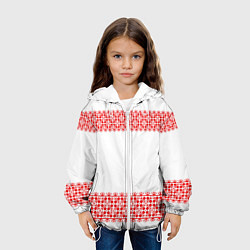 Куртка с капюшоном детская Славянский орнамент (на белом), цвет: 3D-белый — фото 2