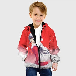 Куртка с капюшоном детская Аниме-снегурочка, цвет: 3D-черный — фото 2