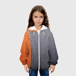Куртка с капюшоном детская Кожа, цвет: 3D-белый — фото 2