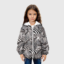 Куртка с капюшоном детская Стая зебр, цвет: 3D-белый — фото 2