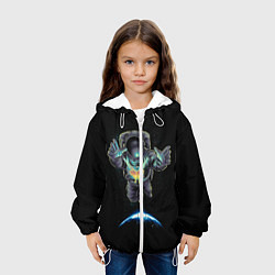 Куртка с капюшоном детская Космическая бабочка, цвет: 3D-белый — фото 2