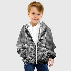 Куртка с капюшоном детская Ночной филин, цвет: 3D-белый — фото 2