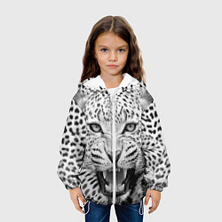 Куртка с капюшоном детская Белый леопард, цвет: 3D-белый — фото 2