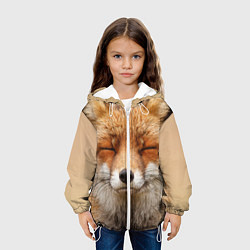 Куртка с капюшоном детская Лиса щурится, цвет: 3D-белый — фото 2
