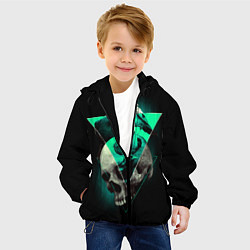 Куртка с капюшоном детская Череп колдуна, цвет: 3D-черный — фото 2