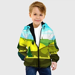 Куртка с капюшоном детская Летние поля, цвет: 3D-черный — фото 2