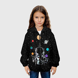 Куртка с капюшоном детская Космический жонглер, цвет: 3D-черный — фото 2