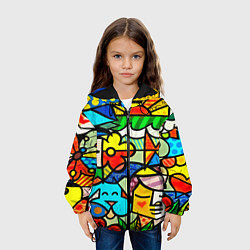 Куртка с капюшоном детская Картинка-мозаика, цвет: 3D-черный — фото 2
