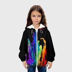 Куртка с капюшоном детская Всплеск красок, цвет: 3D-белый — фото 2