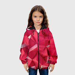 Куртка с капюшоном детская Розовые грани, цвет: 3D-черный — фото 2