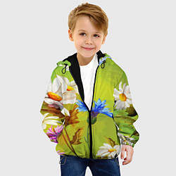 Куртка с капюшоном детская Цветочный мир, цвет: 3D-черный — фото 2