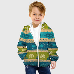 Куртка с капюшоном детская Индийский узор, цвет: 3D-белый — фото 2