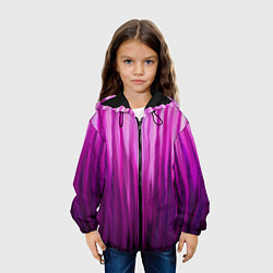 Куртка с капюшоном детская Фиолетово-черные краски, цвет: 3D-черный — фото 2