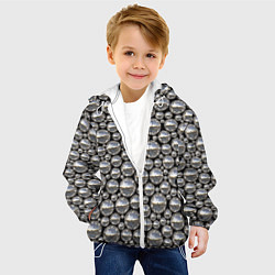 Куртка с капюшоном детская Серебряные шары, цвет: 3D-белый — фото 2
