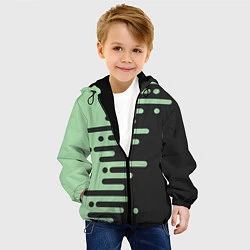 Куртка с капюшоном детская Геометрический Инь Янь, цвет: 3D-черный — фото 2