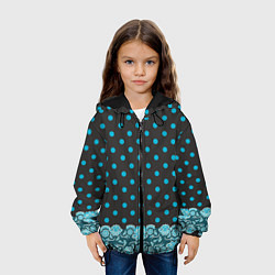 Куртка с капюшоном детская Имитация кружева, цвет: 3D-черный — фото 2