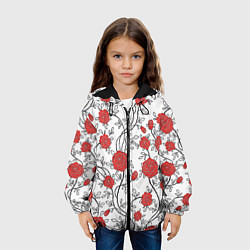 Куртка с капюшоном детская Сад из Роз, цвет: 3D-черный — фото 2
