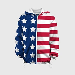 Куртка с капюшоном детская USA Flag, цвет: 3D-белый