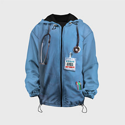 Куртка с капюшоном детская Костюм врача, цвет: 3D-черный