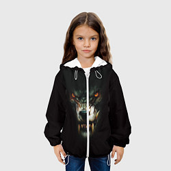 Куртка с капюшоном детская Оскал волка, цвет: 3D-белый — фото 2
