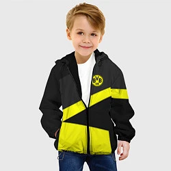 Куртка с капюшоном детская FC Borussia: Sport Geometry, цвет: 3D-черный — фото 2