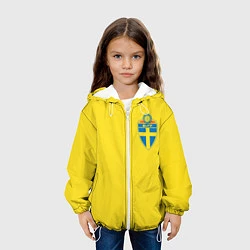 Куртка с капюшоном детская Сборная Швеции, цвет: 3D-белый — фото 2