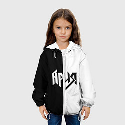 Куртка с капюшоном детская Ария Ч/Б, цвет: 3D-белый — фото 2