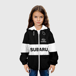 Куртка с капюшоном детская Subaru: Black Sport, цвет: 3D-белый — фото 2