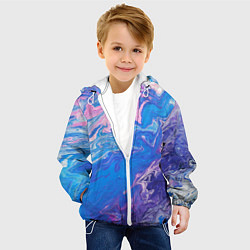 Куртка с капюшоном детская Tie-Dye Blue & Violet, цвет: 3D-белый — фото 2