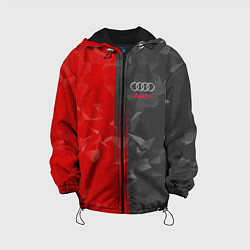 Куртка с капюшоном детская Audi: Red & Grey poly, цвет: 3D-черный