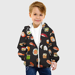 Куртка с капюшоном детская Планета суши, цвет: 3D-белый — фото 2