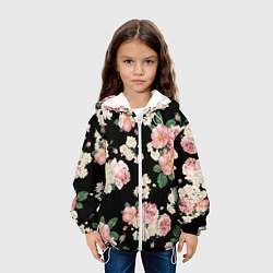 Куртка с капюшоном детская Floral Pattern, цвет: 3D-белый — фото 2
