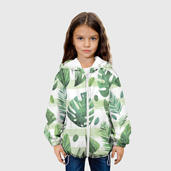 Куртка с капюшоном детская Тропические джунгли, цвет: 3D-белый — фото 2