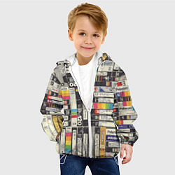 Куртка с капюшоном детская VHS-кассеты, цвет: 3D-белый — фото 2