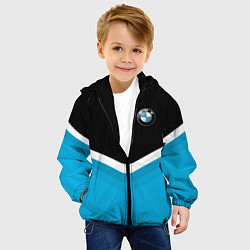 Куртка с капюшоном детская BMW Black & Blue, цвет: 3D-черный — фото 2