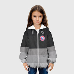 Куртка с капюшоном детская ФК Бавария: Серый стиль, цвет: 3D-белый — фото 2
