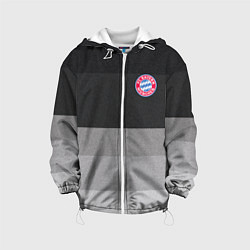 Куртка с капюшоном детская ФК Бавария: Серый стиль, цвет: 3D-белый