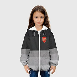 Куртка с капюшоном детская ФК Арсенал: Серый стиль, цвет: 3D-белый — фото 2