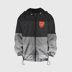 Куртка с капюшоном детская ФК Арсенал: Серый стиль, цвет: 3D-черный