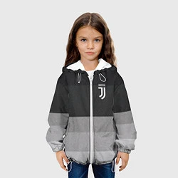 Куртка с капюшоном детская ФК Ювентус: Серый стиль, цвет: 3D-белый — фото 2