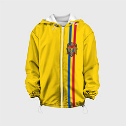 Куртка с капюшоном детская Молдавия: лента с гербом, цвет: 3D-белый