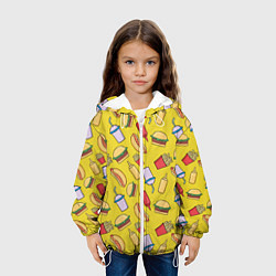 Куртка с капюшоном детская Любитель фастфуда, цвет: 3D-белый — фото 2