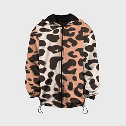 Куртка с капюшоном детская Шкура леопарда, цвет: 3D-черный