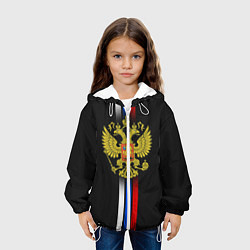 Куртка с капюшоном детская Российский триколор, цвет: 3D-белый — фото 2