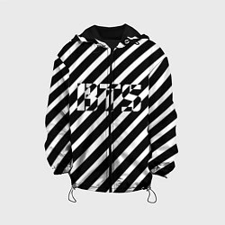Куртка с капюшоном детская BTS: B&W Stripes, цвет: 3D-черный