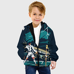 Куртка с капюшоном детская Ronaldo lightning, цвет: 3D-черный — фото 2